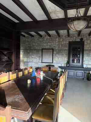 ARVA private dining room stone wall